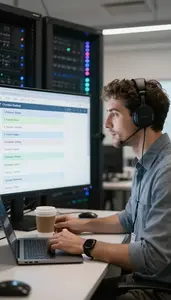It Support Specialist Managing A Product Backlog In A Tech Company Break Room