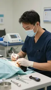 Surgical Technologist Performing A Routine Checkup In A Occupational Therapy
