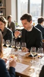 Tea Sommelier Tasting And Pairing Wines In A Wine Tasting Room At Work Today