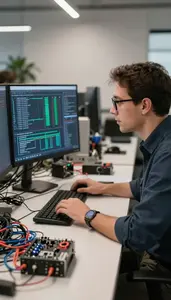 Tech Lead Monitoring Network Traffic On In An Engineering Team Collaboration