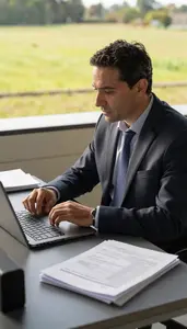 Theater Critic Reviewing A Film At In A Radio Broadcast Booth At Workplace