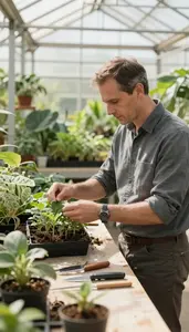 Urban Planner Cataloging Plant Species In In A Landscape Design Studio In