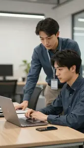Venture Capitalist Mentoring A Junior Colleague In A Marketing Agency Creative