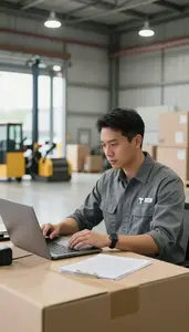 Warehouse Manager Coordinating Shipping Schedules At At A Shipping Dock In