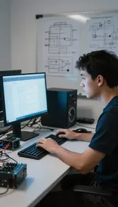 Web Developer Building A Rest Api In An Embedded Systems Workshop At