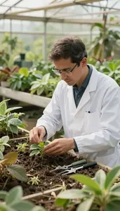 Wildlife Biologist Cataloging Plant Species In In A Wildlife Reserve Natural
