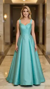 Beautiful Middle Eastern Woman With Shoulder Length Hair In Ball Gown Gala