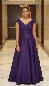 Beautiful Sri Lankan Woman With Blonde High Ponytail In Ball Gown Gala Portrait