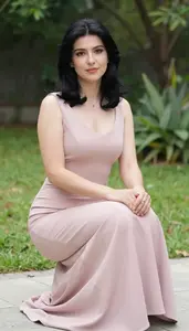 Chic Caucasian Woman In Blush Pink Sophisticated Cocktail Gown Resort Lifestyle