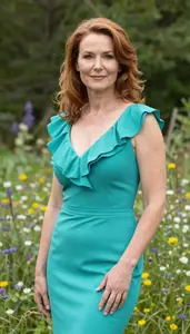 Cocktail Dress Fashion Portrait Scandinavian Woman At Garden Event