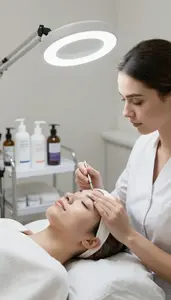Esthetician Performing A Facial Skincare In A Skincare Treatment Room In Daily