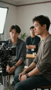 Film Producer Casting Actors For A In A Photography Studio At Work Today