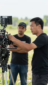 Film Producer Managing A Film Production On A Film Movie Set In Professional