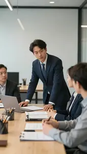 Financial Analyst Leading A Meeting Around In A Modern Corporate Office At