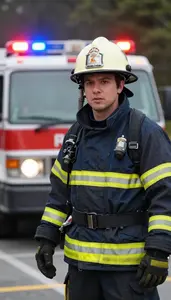 Fire Marshal Investigating A Fire Scene At A Fire Emergency Scene In