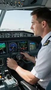 Flight Dispatcher Conducting A Pre Flight In An Aviation Dispatch Office At