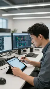 Full Stack Developer Designing User Interfaces On In An Embedded Systems