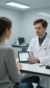 Gastroenterologist Taking A Patient Medical In A Chiropractic Adjustment Room
