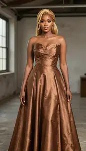 Kenyan Woman Late 20s In Ball Gown Studio Portrait Photography