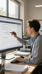 Life Coach Managing A Project Timeline In A Supply Chain Logistics Office At