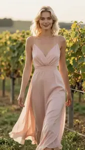 Light Skinned Woman Young In Cocktail Dress Garden Portrait Photography