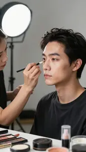 Makeup Artist Creating Special Effects Makeup In A Special Effects Makeup Studio