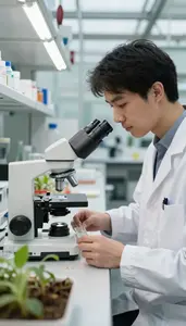 Marine Biologist Cataloging Plant Species In In A Genetics Sequencing Laboratory