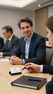 Vp Of Marketing Leading A Meeting Around In A Business Networking Event Venue