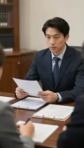Mediator Mediating A Dispute Between In A Notary Public Office At Professional
