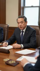 Minister Chairing A Cabinet Meeting In A Legislative Aide Research Office At