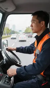Motorcycle Courier Driving A Motorcycle Through On An Emergency Response Route