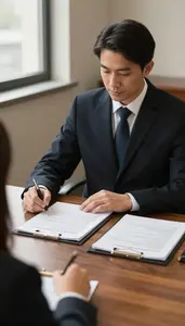 Notary Public Administering An Oath As In A Mediation Conference Room At Work