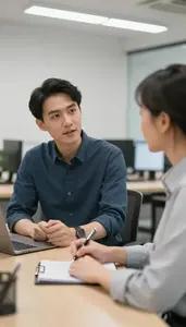 Operations Manager Conducting A Performance Review In A Supply Chain Logistics