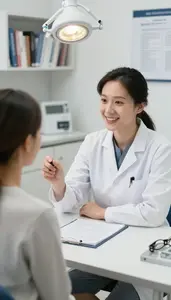 Orthodontist Taking A Patient Medical In A Clinical Trial Observation Room At