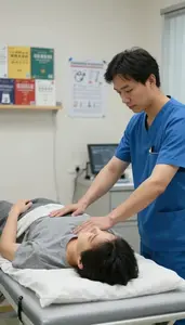 Paramedic Guiding A Patient Through In A Sleep Study Laboratory In Professional