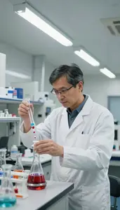 Particle Physicist Running A Chemical Reaction In A Plasma Physics Research