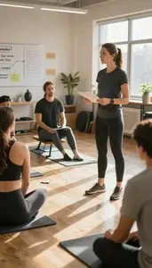 Photography Instructor Leading A Fitness Training In A Creative Writing