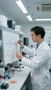 Physicist Developing Theoretical Physics Models In A Quantum Computing Research
