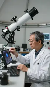 Planetary Scientist Analyzing Planetary Data From In An Astrophysics Research