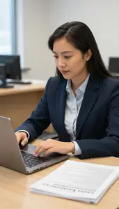 Policy Analyst Working On A Political In A Government Policy Office In