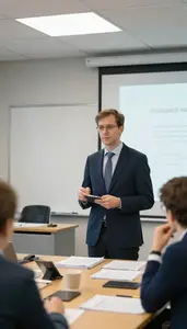 Postdoctoral Researcher Presenting Research At A In An Academic Advisor Meeting