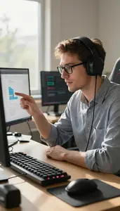 Principal Engineer Analyzing User Behavior Data In A Gaming Development Studio