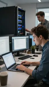 Product Manager Optimizing Database Queries On In A Collaborative Open Plan