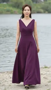 Professional Evening Gown Portrait Korean Woman Sunset Shoot