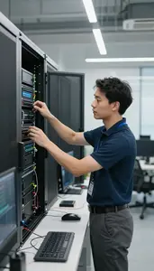 Quality Assurance Tester Configuring Server Infrastructure In In A Modern Tech