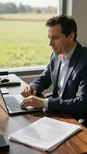 Radio Host Reviewing A Film At In A Film Critics Office At Workplace