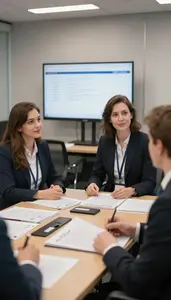 Real Estate Agent Networking At A Professional In An Audit Examination Room