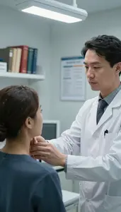 Respiratory Therapist Conducting A Physical Examination In A Doctors Office