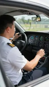 Sailing Instructor Training A Pilot In In A Driving School Car In Professional