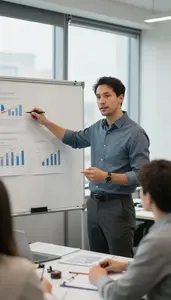 Vp Of Sales Discussing Strategy With A In A Marketing Agency Creative Office